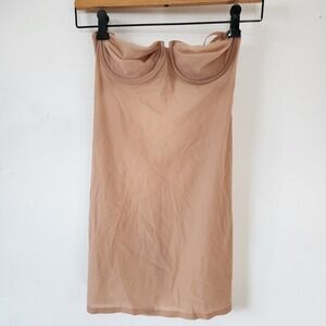 Womens Skims 32D Dress Beige Slit in Back DAMAGED